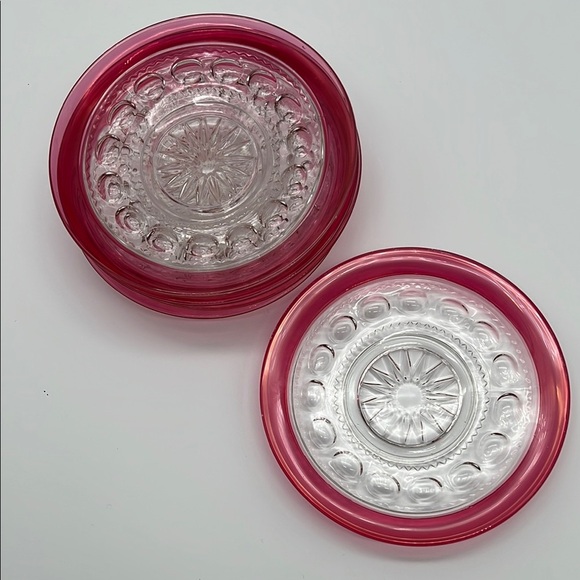 Vintage Tiffin-Franciscan King's Crown Ruby Red Flashed Salad Plates (Set of 5) - Picture 1 of 8